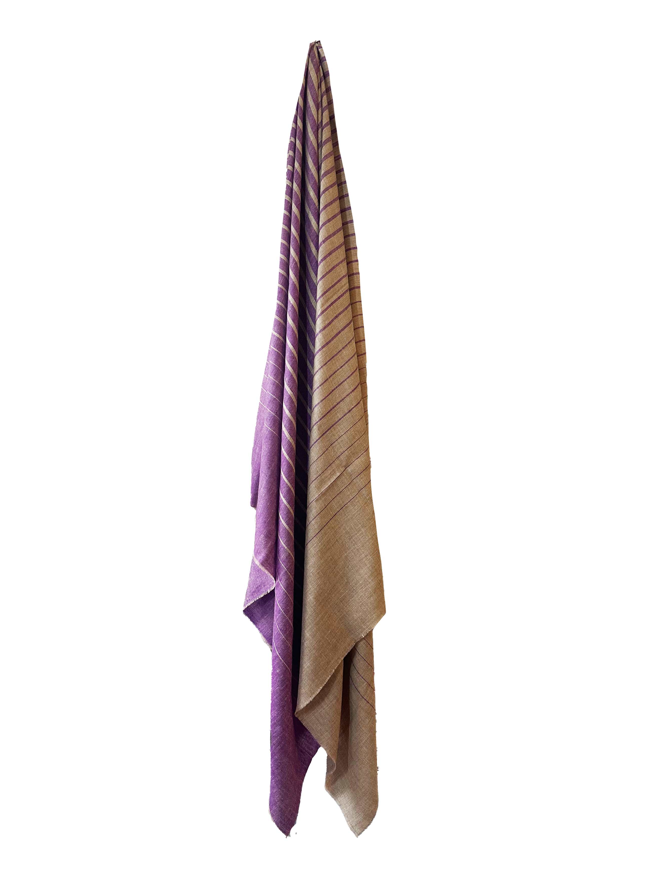 Multi Stripe Pashmina Shawl Graduating Stripes - Purple