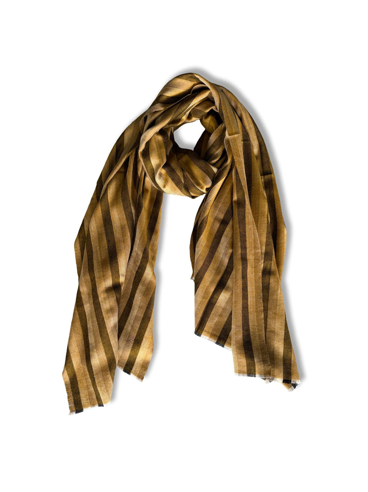 Tone on Tone Stripe Pashmina Shawl - Sunflower