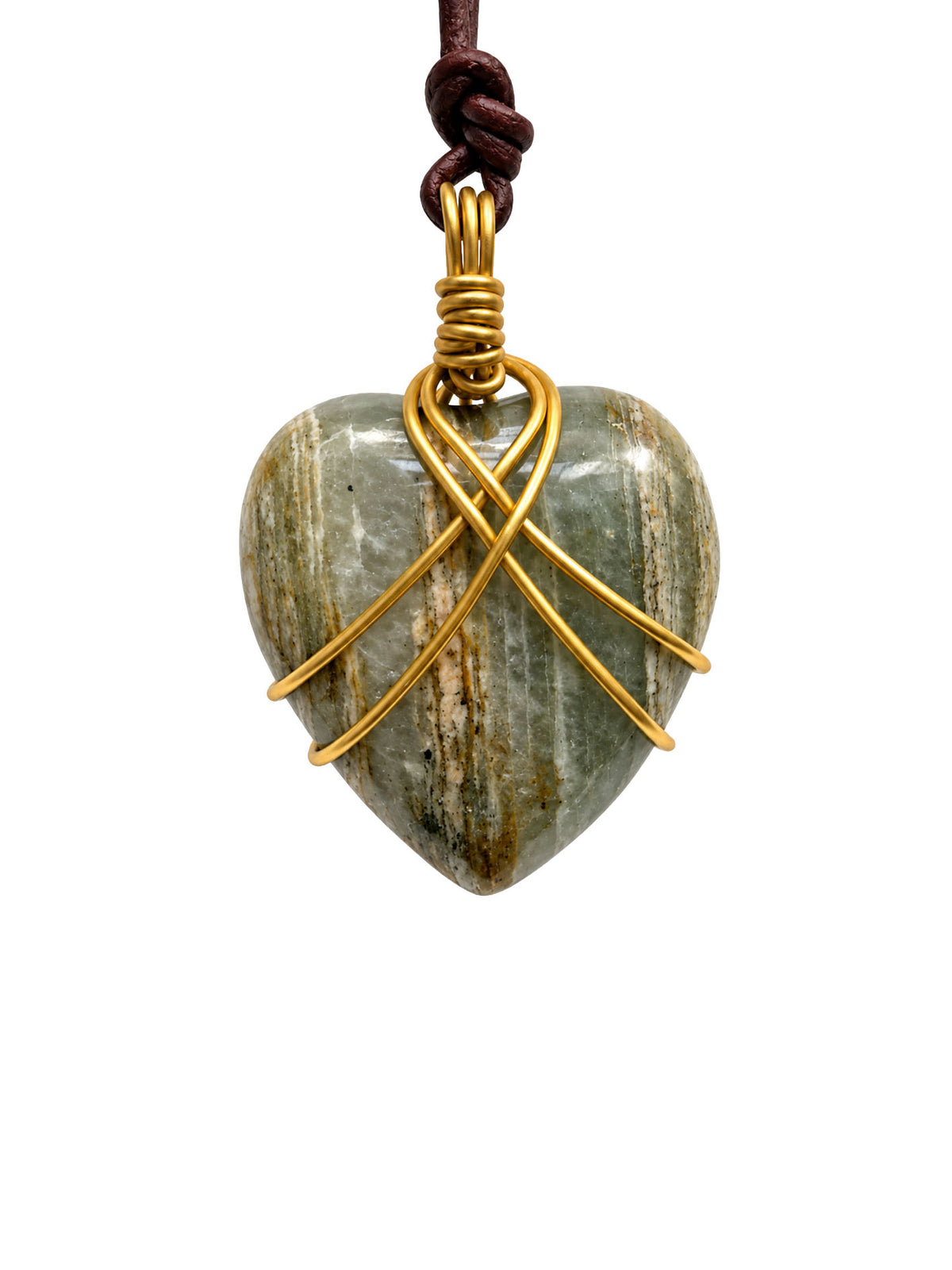 Green Banded Jasper Heart Pendant