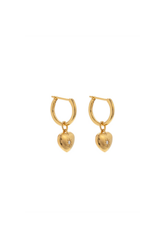 Celestial Heart Hoop Earrings