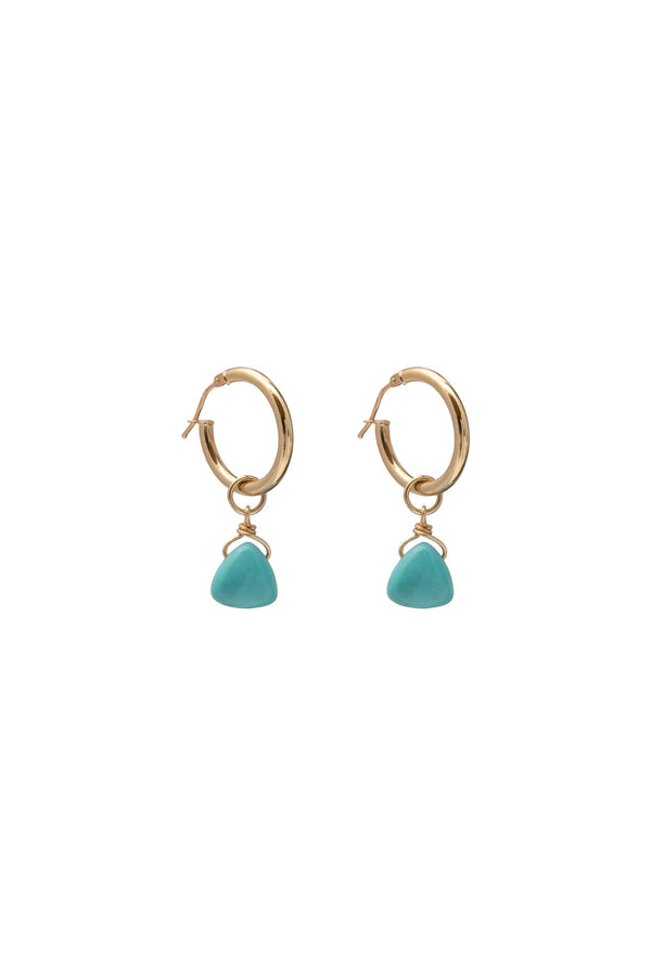 Triangular Turquoise Hoop Earrings