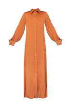 Load image into Gallery viewer, Moroccan Button Down Leila Kaftan -  Dark Ochre