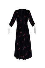 Load image into Gallery viewer, Cherry Bugesha Velvet Dress - Black
