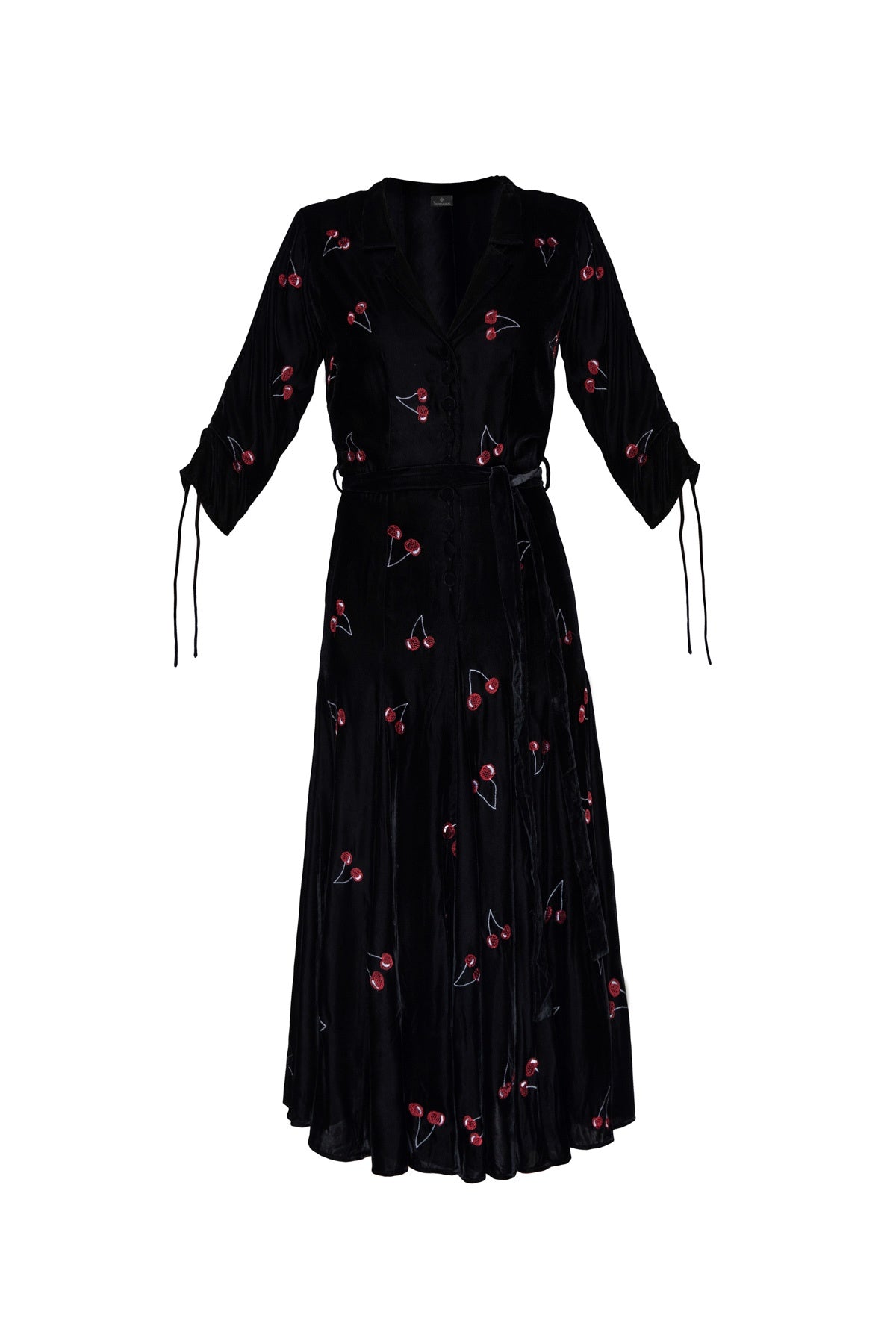Cherry Bugesha Velvet Dress - Black