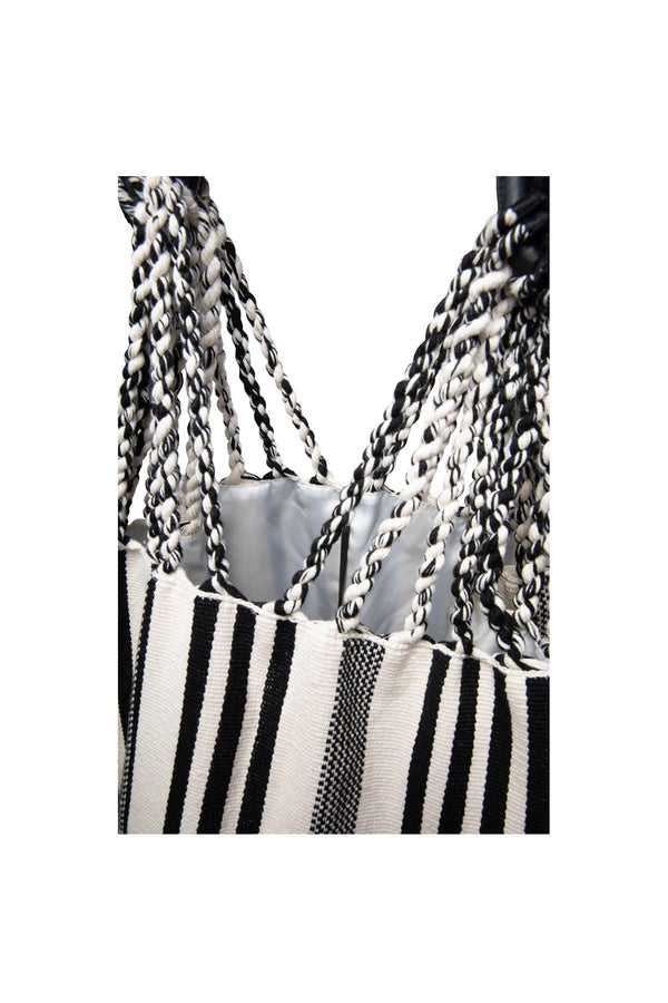 Cotton Voyaging Bag - Black & Ecru