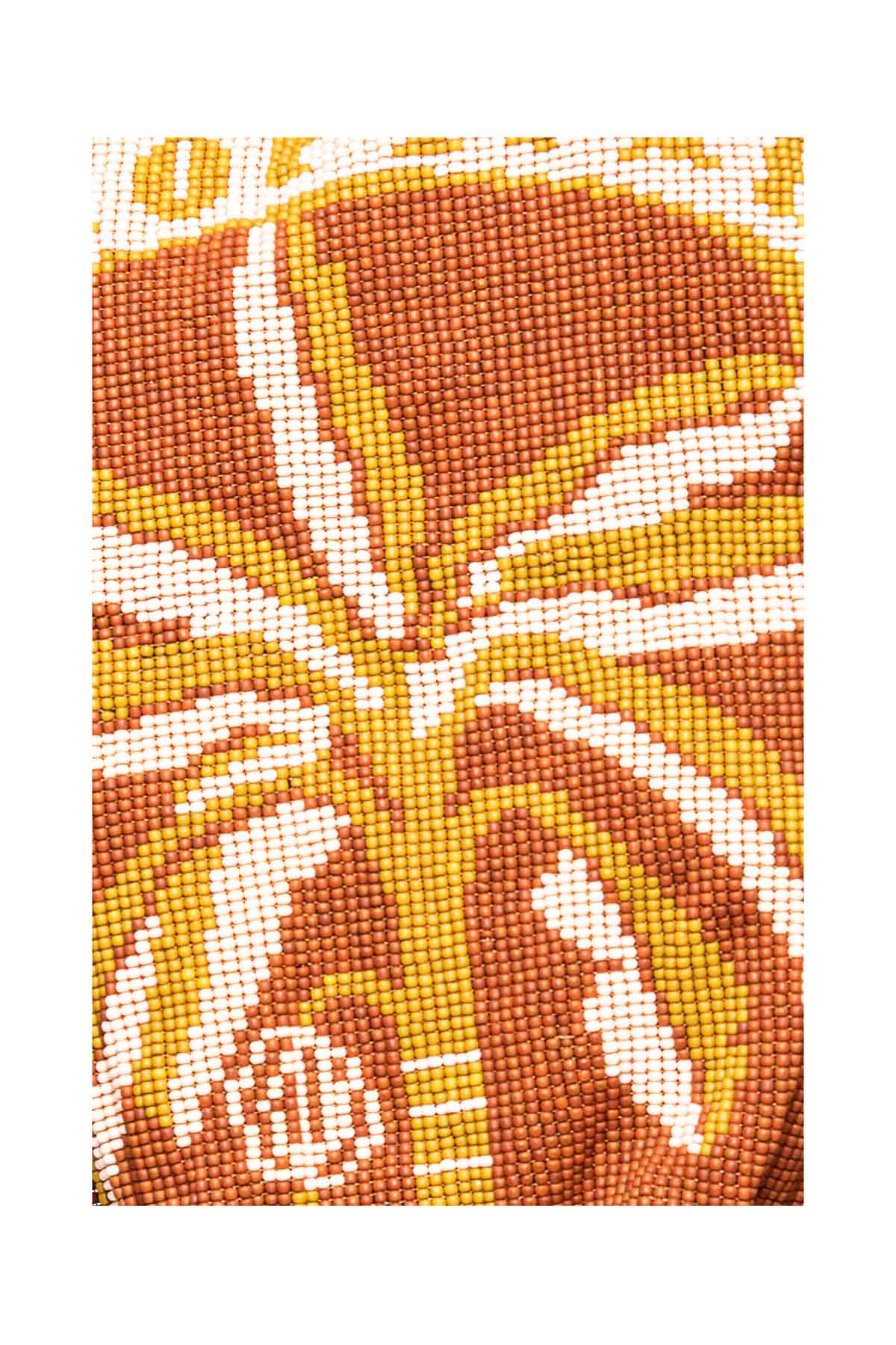 Beaded Vida Tropical Mochila - Cigar & Apricot