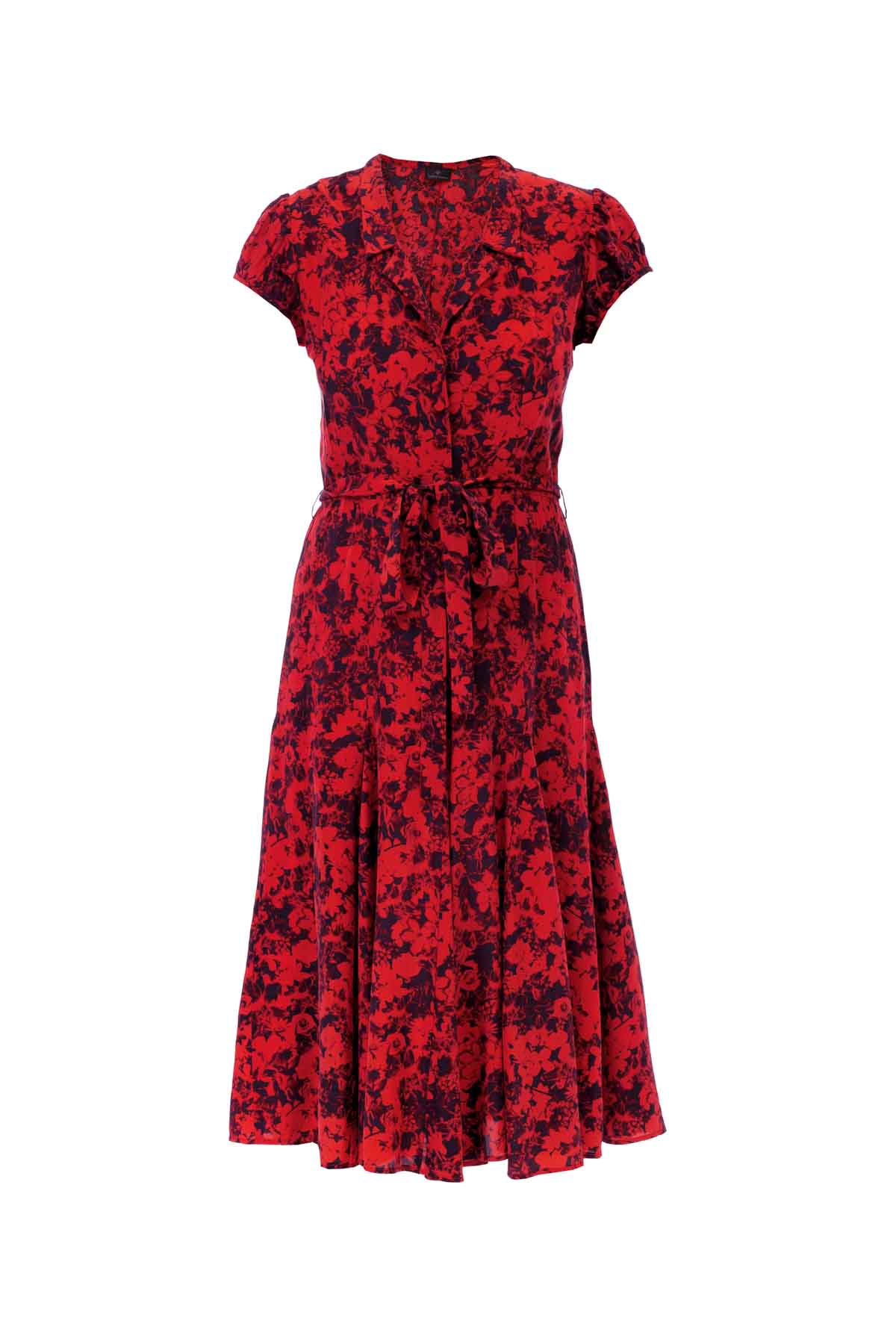 Silk Bugesha Dress - Red Floral