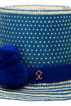 Load image into Gallery viewer, Haile Straw  Hat - Blue Pom Poms
