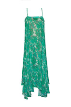 Load image into Gallery viewer, Silk Floral Circle Dress - Green