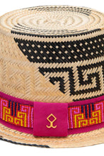 Load image into Gallery viewer, Straw Hat - Beaded Pink &amp; Yellow