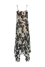 Load image into Gallery viewer, Silk Floral Circle Dress - Olive