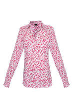 Load image into Gallery viewer, Women&#39;s Cotton Shirt -  Magenta Hearts