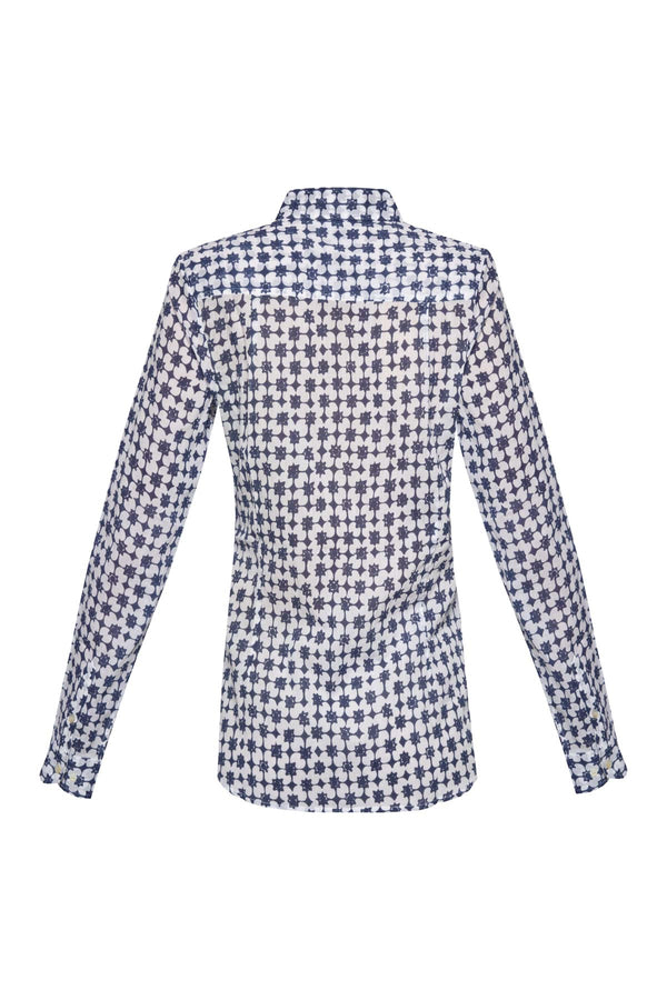Women's Cotton Shirt - Navy Star