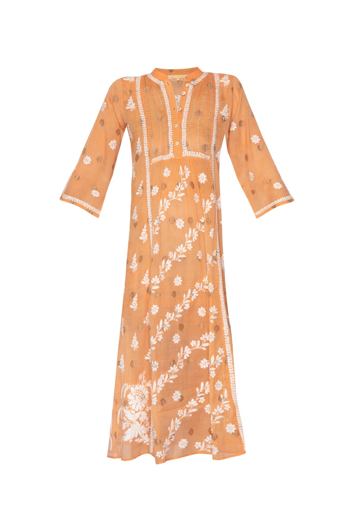 Piazza Gold Weave Dress - Melba Orange