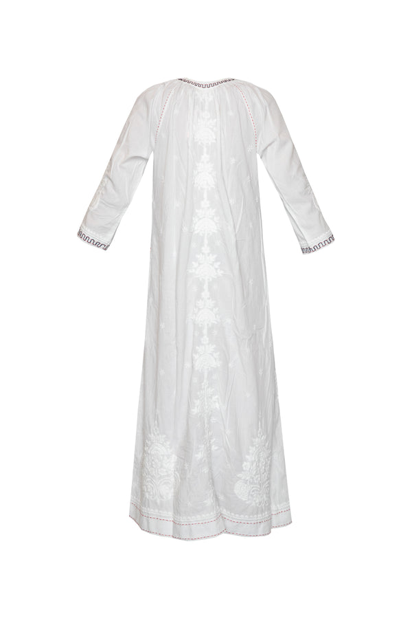 Desert Rose Cotton Dress - White