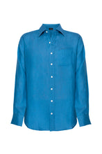 Load image into Gallery viewer, Classic Linen Shirt - Ocean Blue