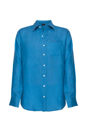 Classic Linen Shirt - Ocean Blue