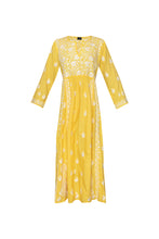 Load image into Gallery viewer, Cotton Embroidered Dress - Yellow
