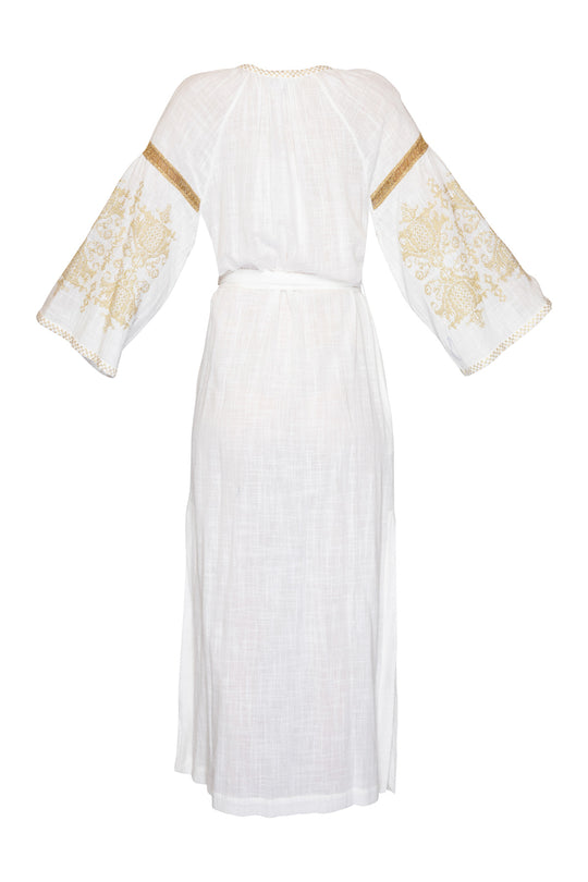 Penelope Embroidered Kaftan - White