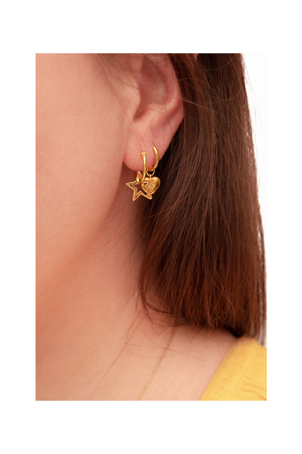 Sirius Star Gold Hoop Earrings