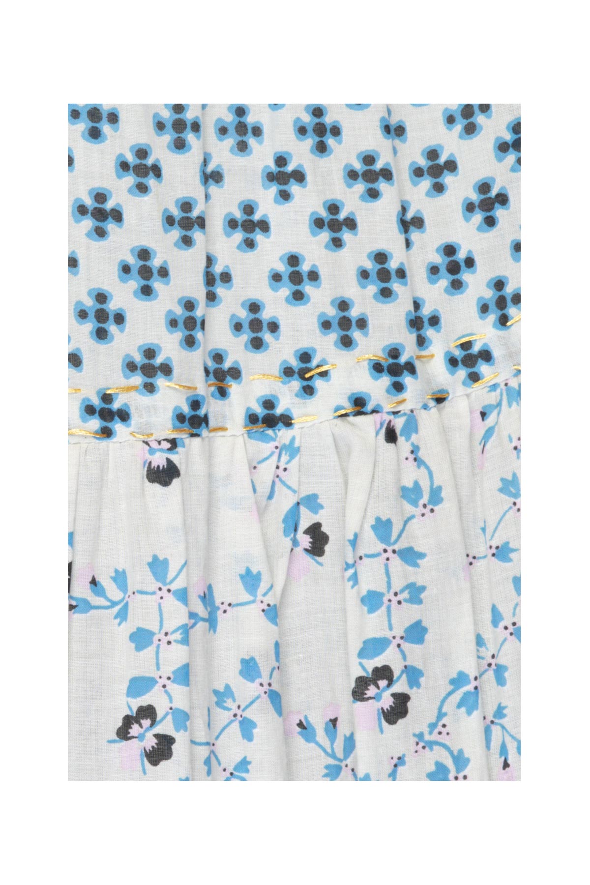 Sleeveless Ibiza Maxi Dress - Pale Blue Floral