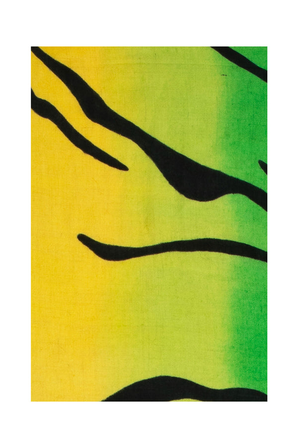 Tiger Hand-painted Ombres Shawl - Yellow and Green