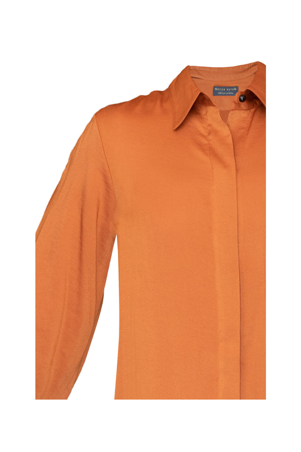 Moroccan Button Down Leila Kaftan -  Dark Ochre