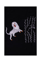 Load image into Gallery viewer, Lion Embroidered Pashmina Shawl - Black