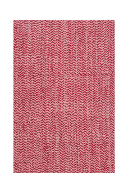 Herringbone Cashmere Blanket - Red & White