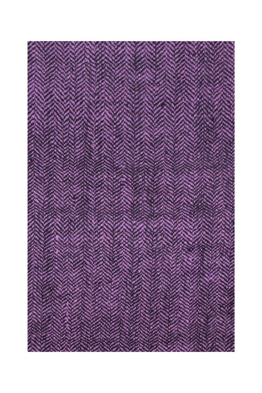 Herringbone Cashmere Blanket - Purple & Black