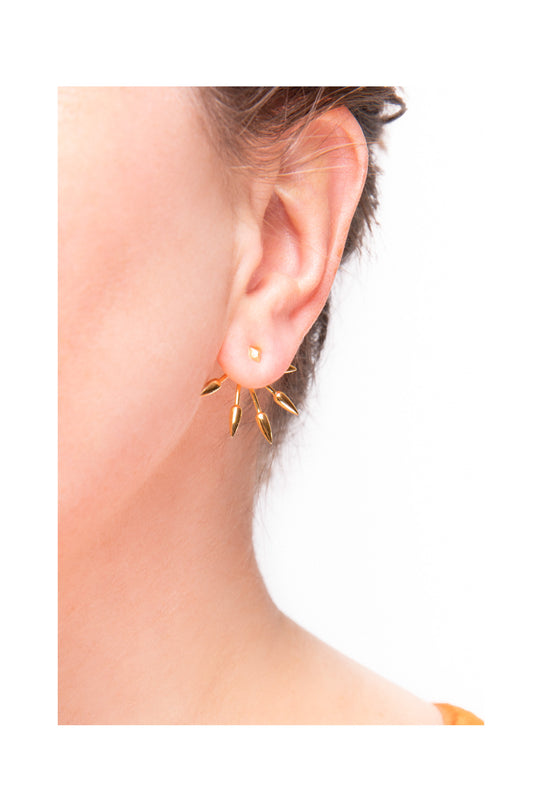 Five Spike Earrings - Gold