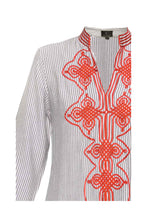 Load image into Gallery viewer, Striped Cotton Kaftan - Red