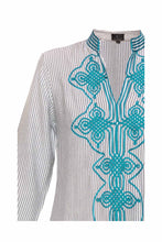 Load image into Gallery viewer, Striped Cotton Kaftan - Teal