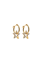 Load image into Gallery viewer, Sirius Star Hoop  Diamond Earrings