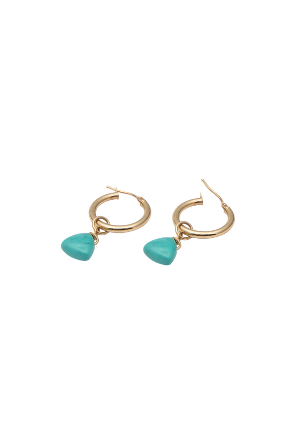 Triangular Turquoise Hoop Earrings