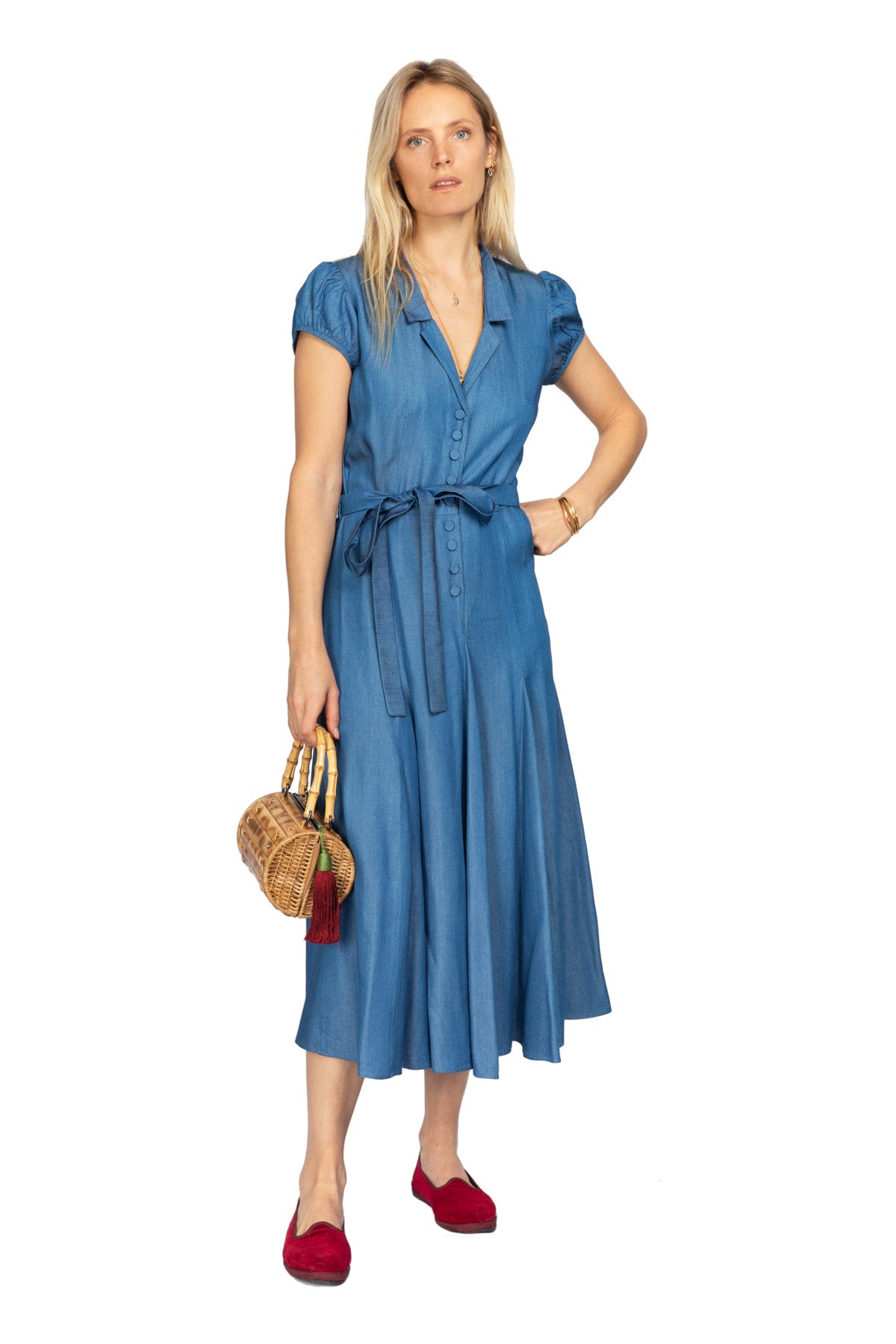 Denim Bugesha Dress - Blue