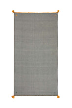 Load image into Gallery viewer, Meditation Shawl - Dark Grey with Green &amp; Yellow Tassels