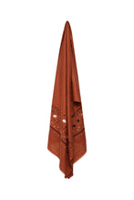 Load image into Gallery viewer, Footprints Embroidered Pashmina Shawl - Brown