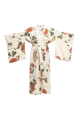 Floral Silk Kimono & Slip