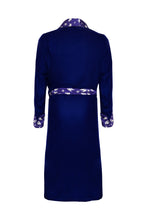 Load image into Gallery viewer, Silk &amp; Velvet Naughty Print Dressing Gown - Blue