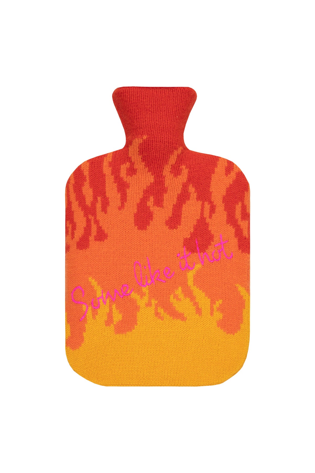 Flames Hot Water Bottle Cover - Red