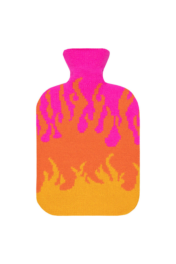 Flames Hot Water Bottle Cover -  Pink