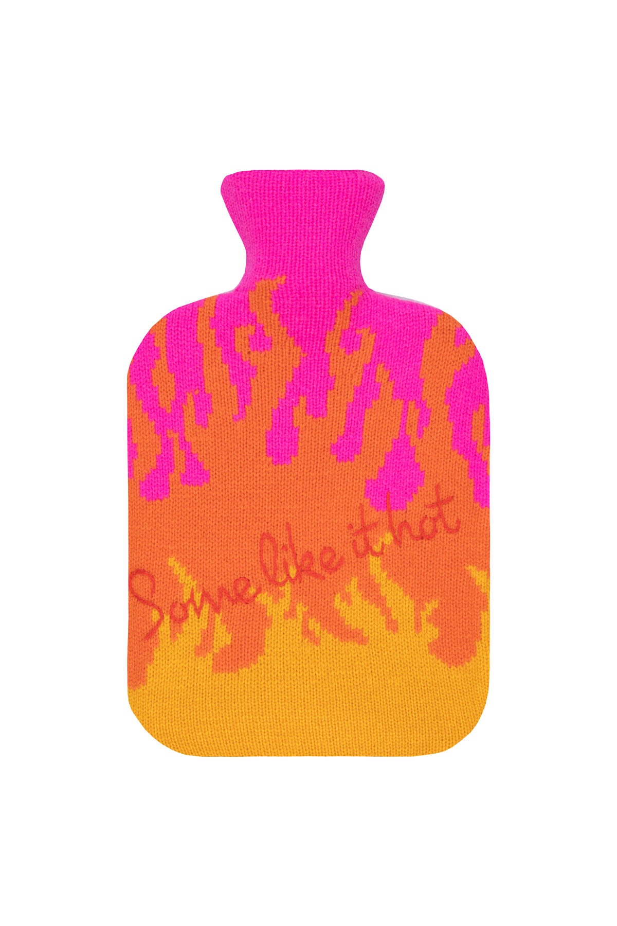 Flames Hot Water Bottle Cover -  Pink