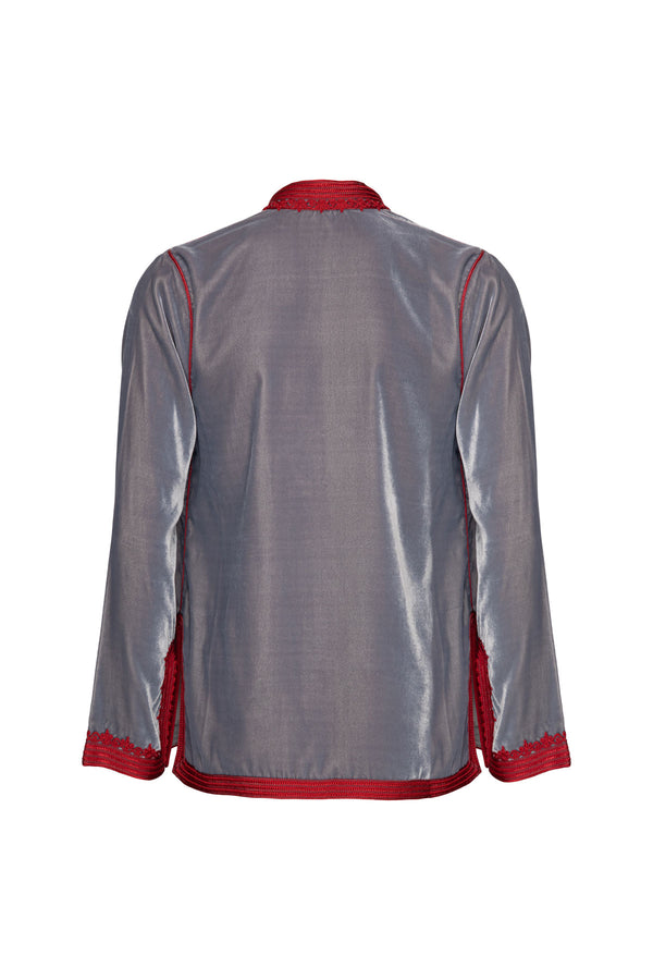 Women's Moroccan Velvet Jacket - Dove Grey