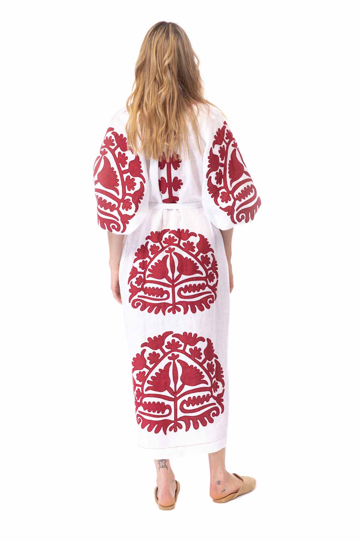 Shalimar Dress - White & Red