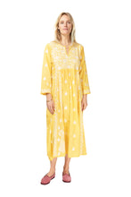 Load image into Gallery viewer, Cotton Embroidered Dress - Yellow