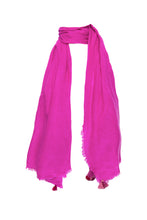 Load image into Gallery viewer, Cashmere Shawl With Tassels - Light Fuchsia