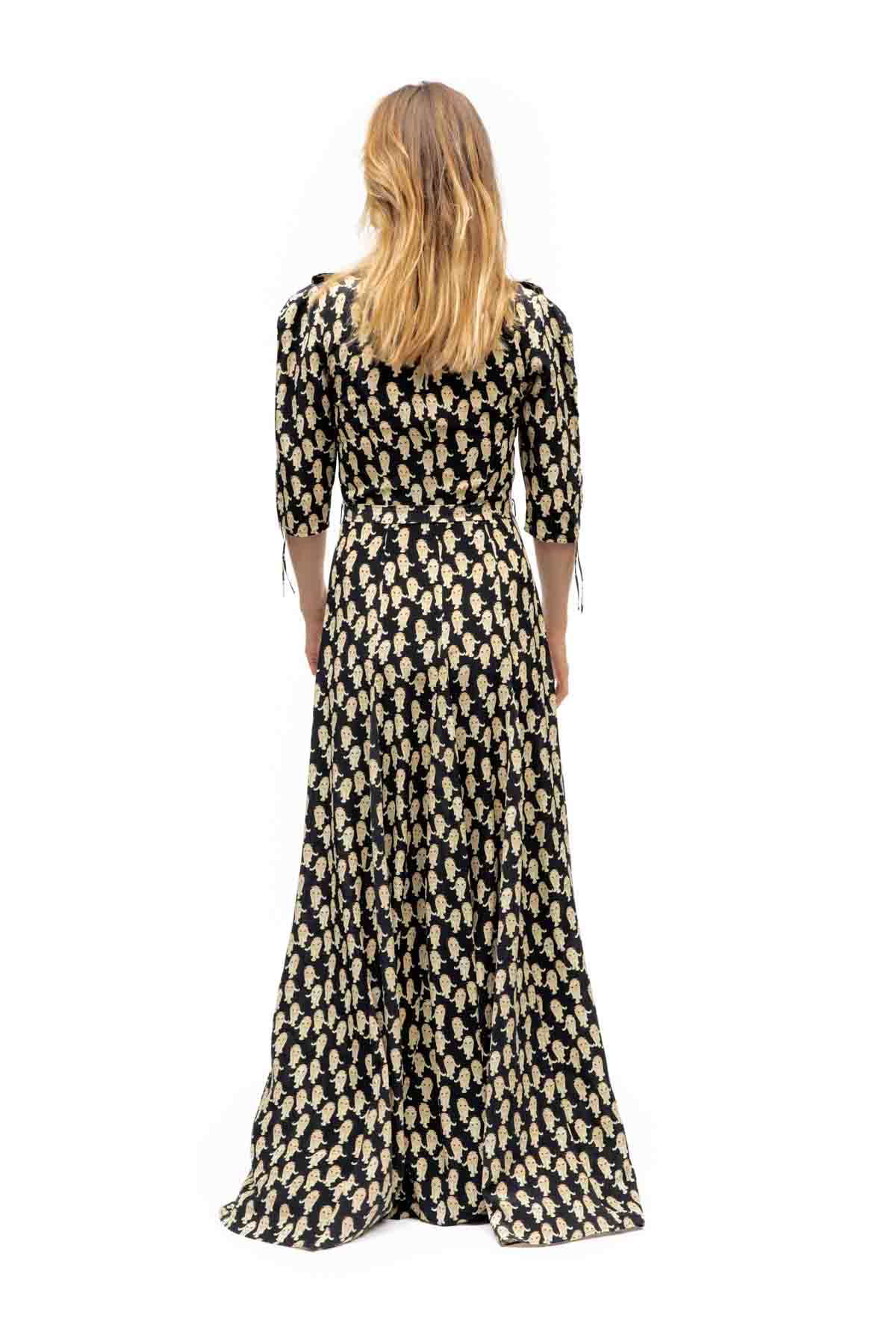 Panther Print Silk Dress - Long