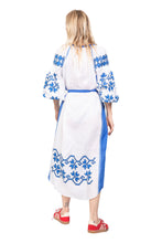 Load image into Gallery viewer, Tree Of Life Dress - Blue &amp; White