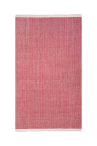 Herringbone Cashmere Blanket - Red & White